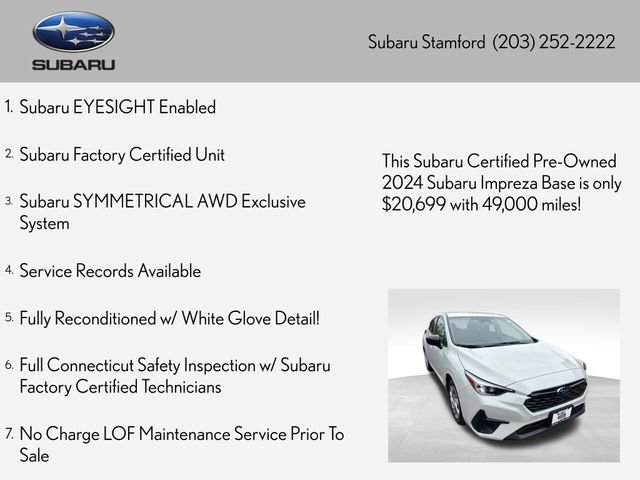 Certified 2024 Subaru Impreza 2.0i AWD/4WD image 2