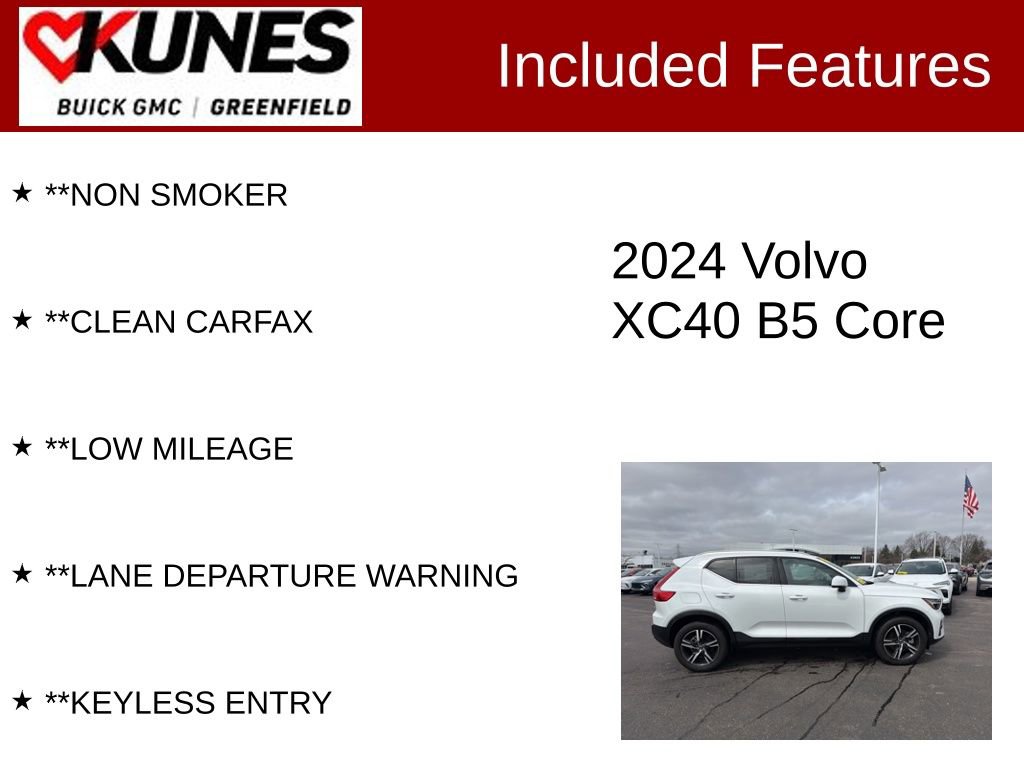 Used 2024 Volvo XC40 B5 Core AWD/4WD image 3