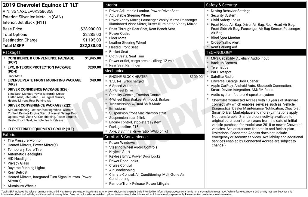 Used 2019 Chevrolet Equinox LT AWD/4WD image 19