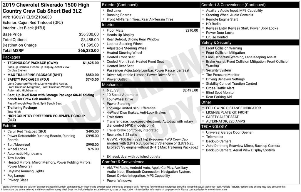 Used 2019 Chevrolet Silverado 1500 High Country w/ Technology Package image 4