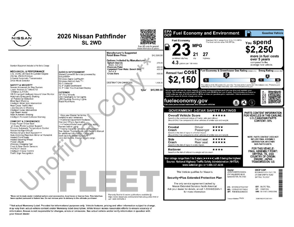 Used 2026 Nissan Pathfinder SL FWD image 5