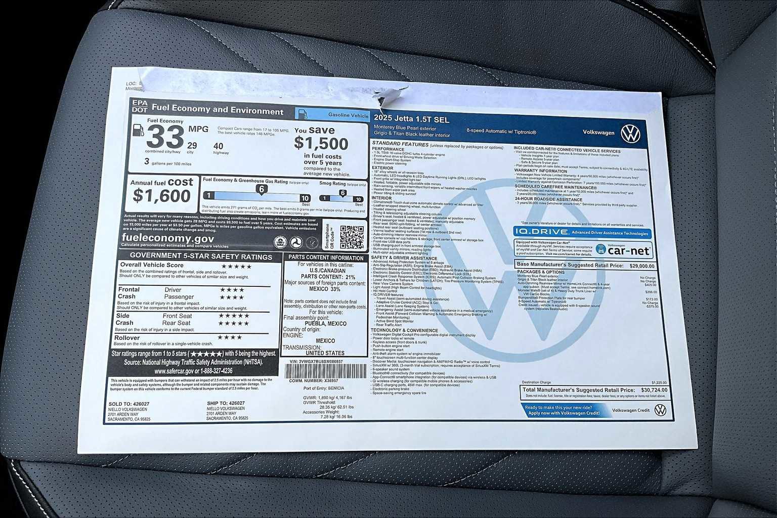 New 2025 Volkswagen Jetta SEL image 34