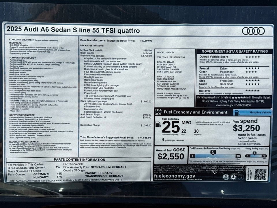 New 2025 Audi A6 Premium Plus image 21