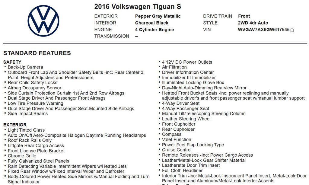 Used 2016 Volkswagen Tiguan S FWD image 22