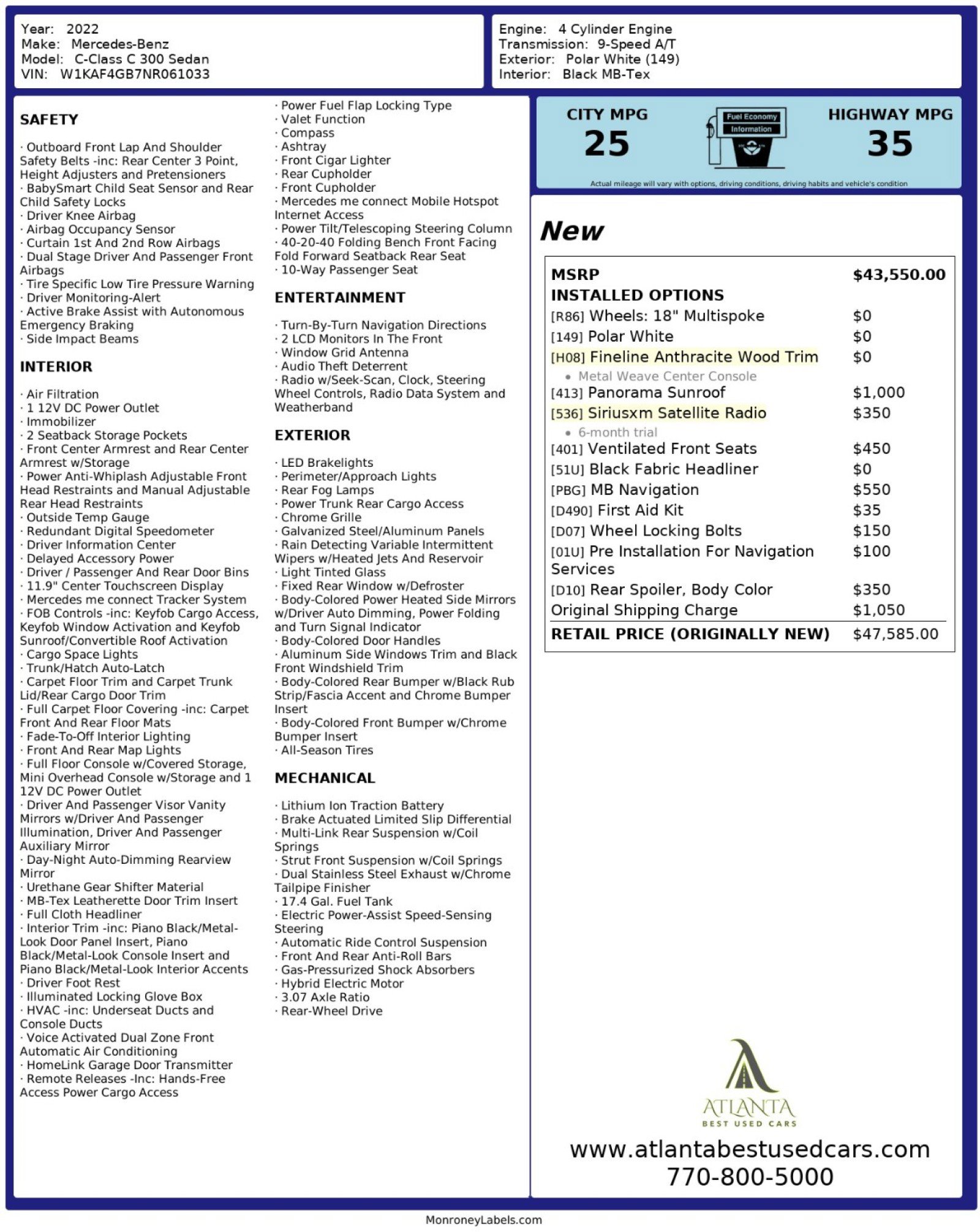 Used 2022 Mercedes-Benz C 300 Sedan image 59