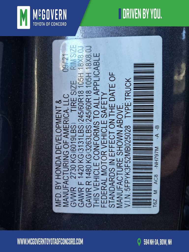 Used 2021 Honda Ridgeline RTL image 27