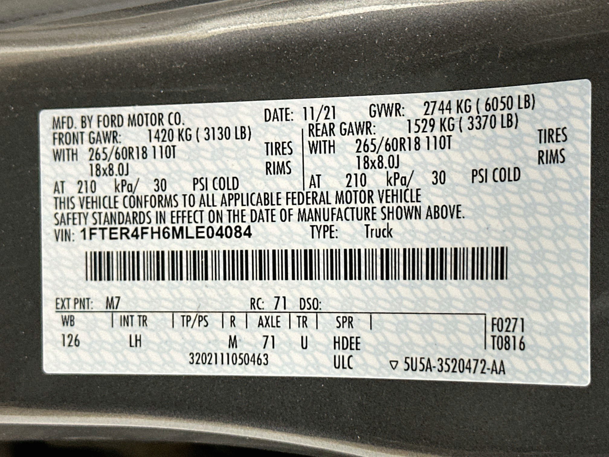 Used 2021 Ford Ranger XL w/ Equipment Group 101A High AWD/4WD image 12