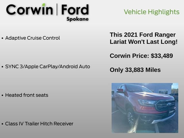 Used 2021 Ford Ranger Lariat w/ Equipment Group 501A High image 18