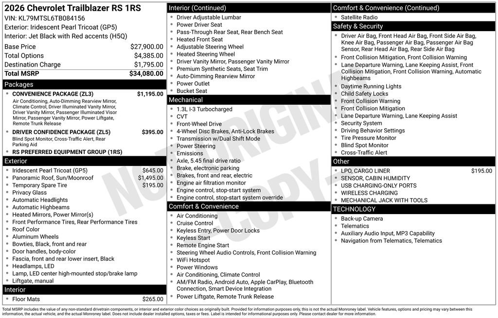 Used 2026 Chevrolet TrailBlazer RS w/ Convenience Package FWD image 38
