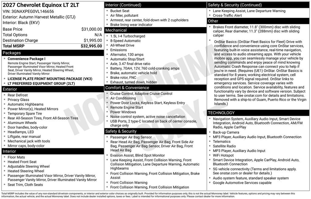 New 2027 Chevrolet Equinox LT AWD/4WD image 28