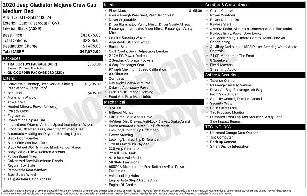 Used 2020 Jeep Gladiator Mojave w/ Trailer Tow Package image 10