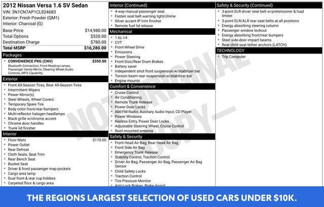 Used 2012 Nissan Versa SV w/ Convenience Pkg FWD image 4