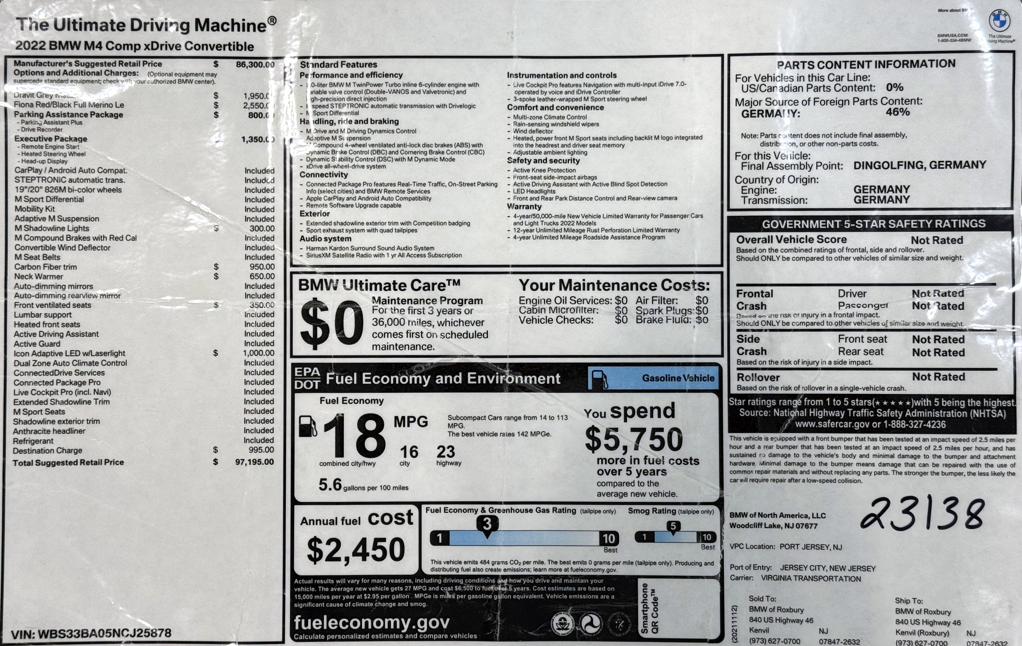 Used 2022 BMW M4 xDrive Competition w/ Executive Package