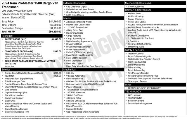 New 2024 RAM ProMaster 1500 w/ Safety Group FWD image 4