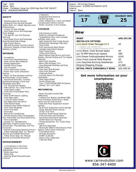 Used 2019 RAM ProMaster 3500 image 25