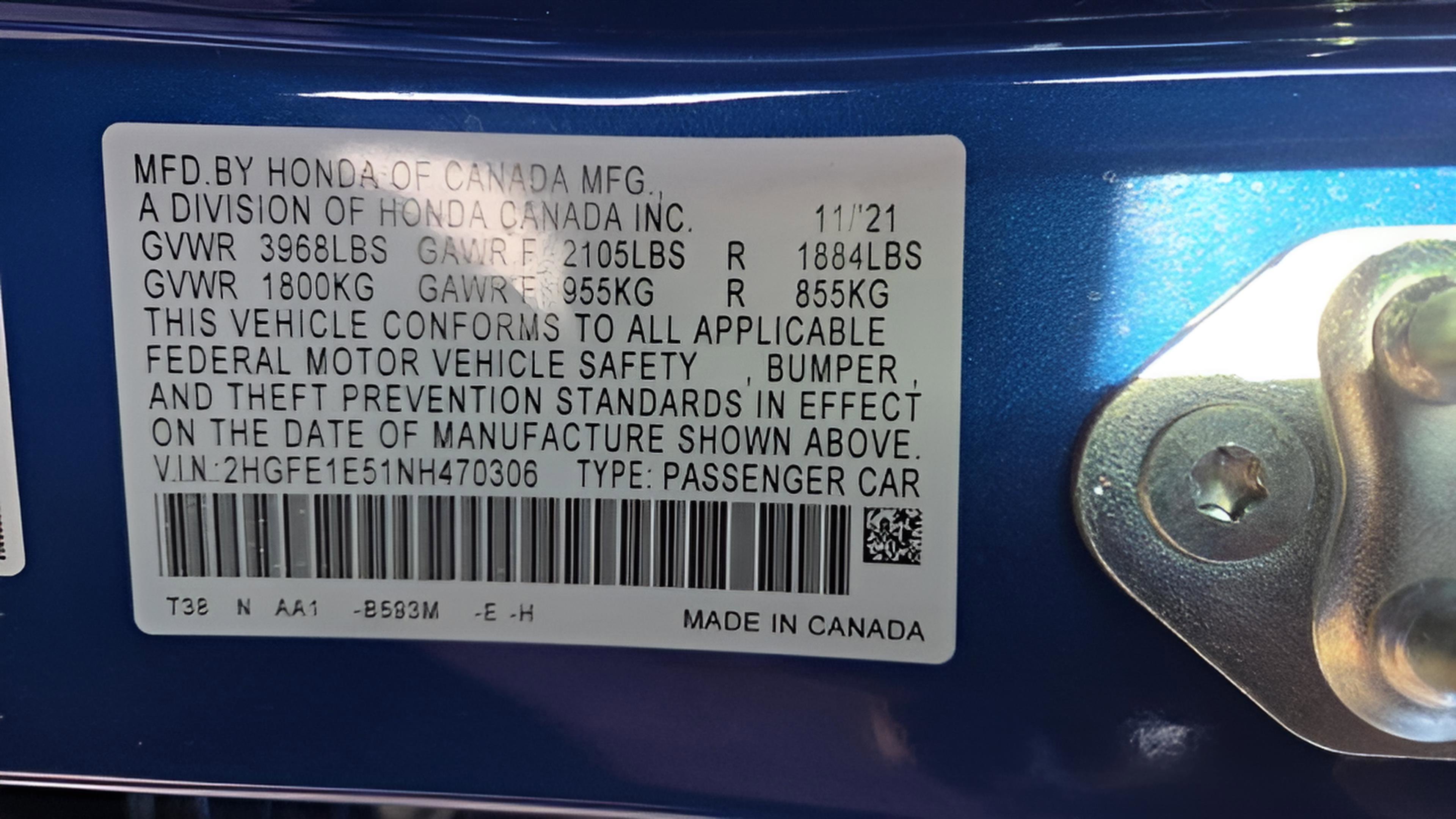 Certified 2022 Honda Civic Si image 22