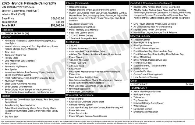 New 2026 Hyundai Palisade Calligraphy image 1