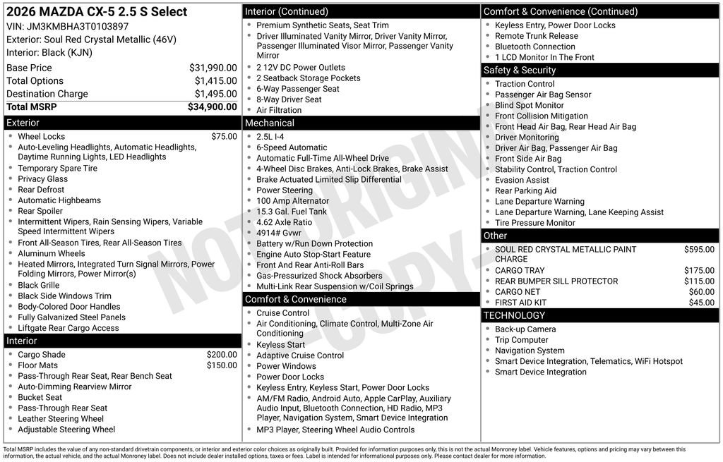New 2026 MAZDA CX-5 Select image 34
