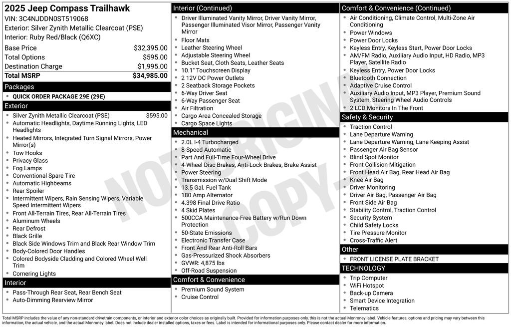 Used 2025 Jeep Compass Trailhawk image 53
