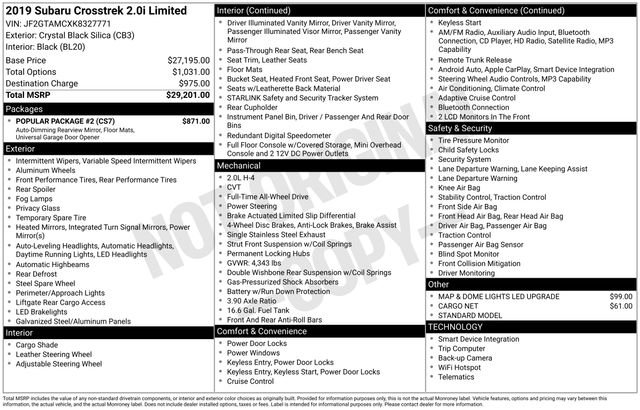 Used 2019 Subaru Crosstrek 2.0i Limited w/ Popular Package #2 image 4