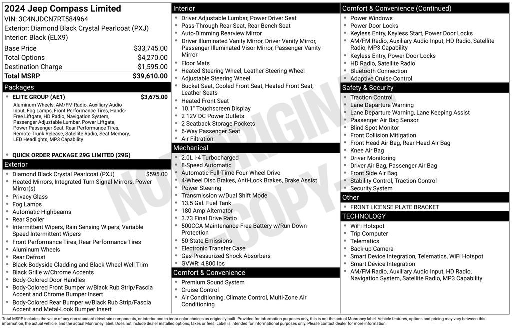 Used 2024 Jeep Compass Limited w/ Elite Group image 40