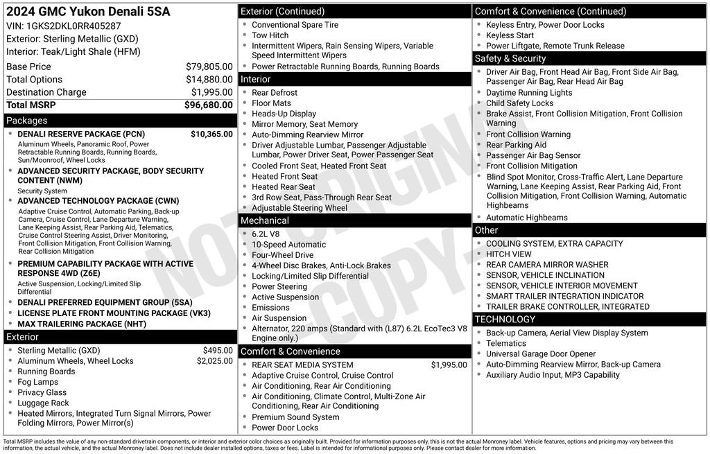Used 2024 GMC Yukon Denali w/ Denali Reserve Package AWD/4WD image 65