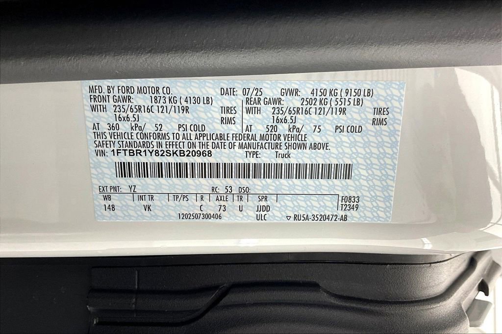 New 2025 Ford Transit 250 Low Roof w/ Load Area Protection Package image 8