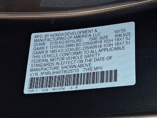 Certified 2026 Honda Odyssey EX-L image 28