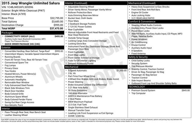 Used 2015 Jeep Wrangler Unlimited Sahara w/ Connectivity Group image 32