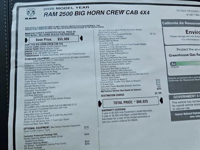 New 2026 RAM 2500 Big Horn AWD/4WD image 19