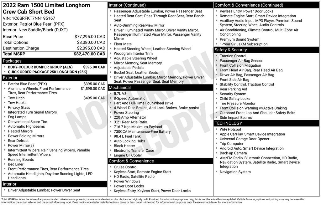Used 2022 RAM 1500 Limited w/ Body-Colour Bumper Group image 37