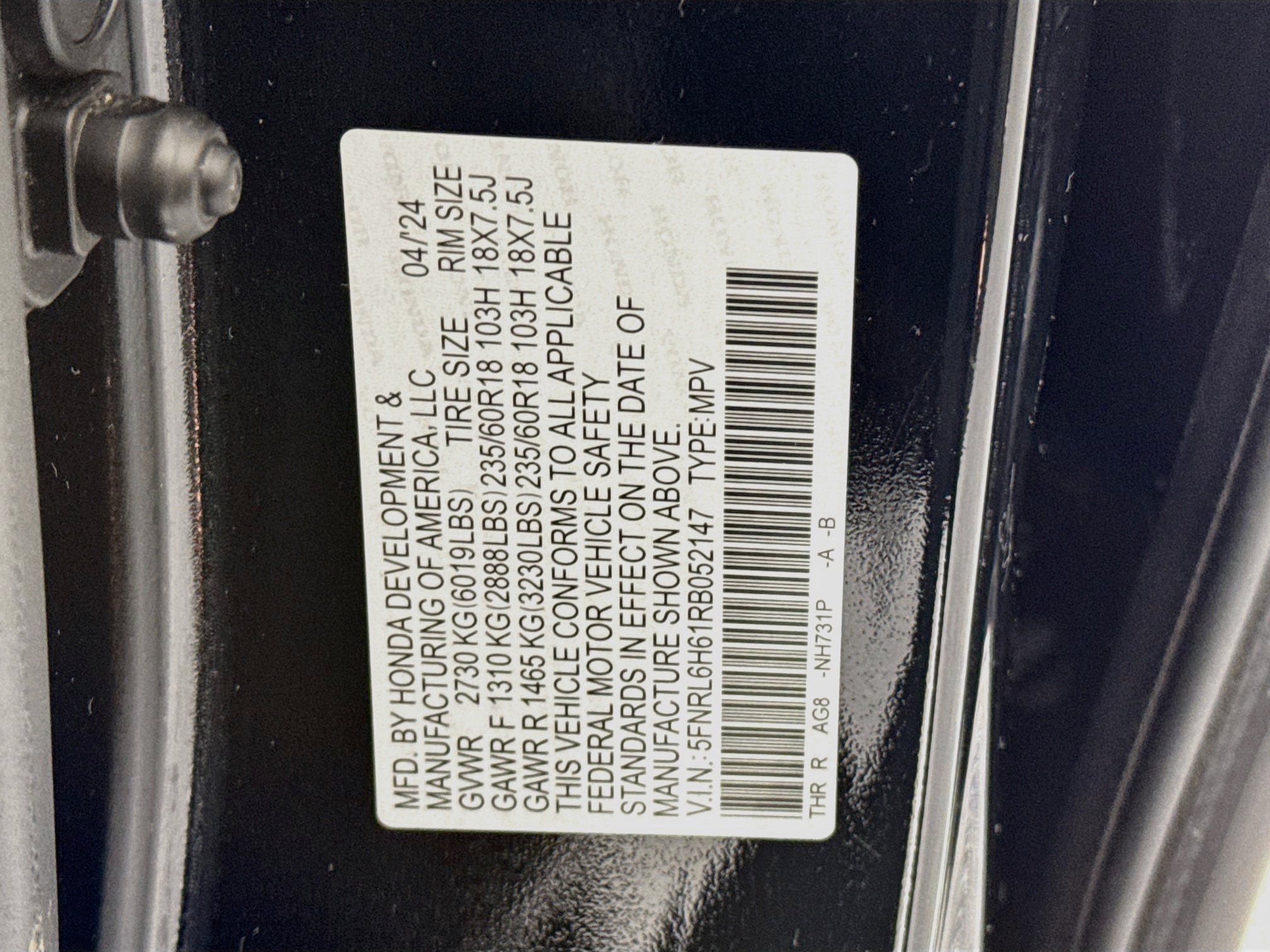 Certified 2024 Honda Odyssey EX-L image 33