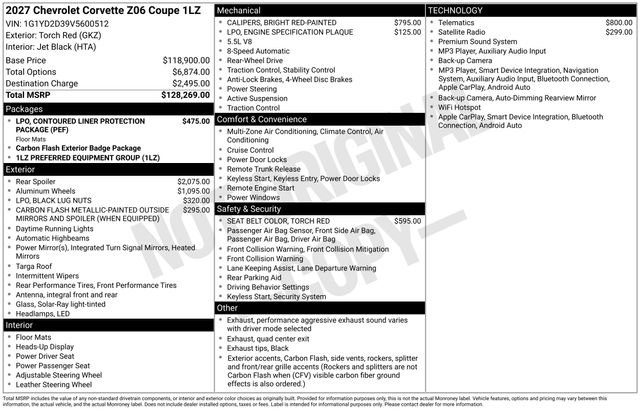 New 2027 Chevrolet Corvette Z06 RWD image 4