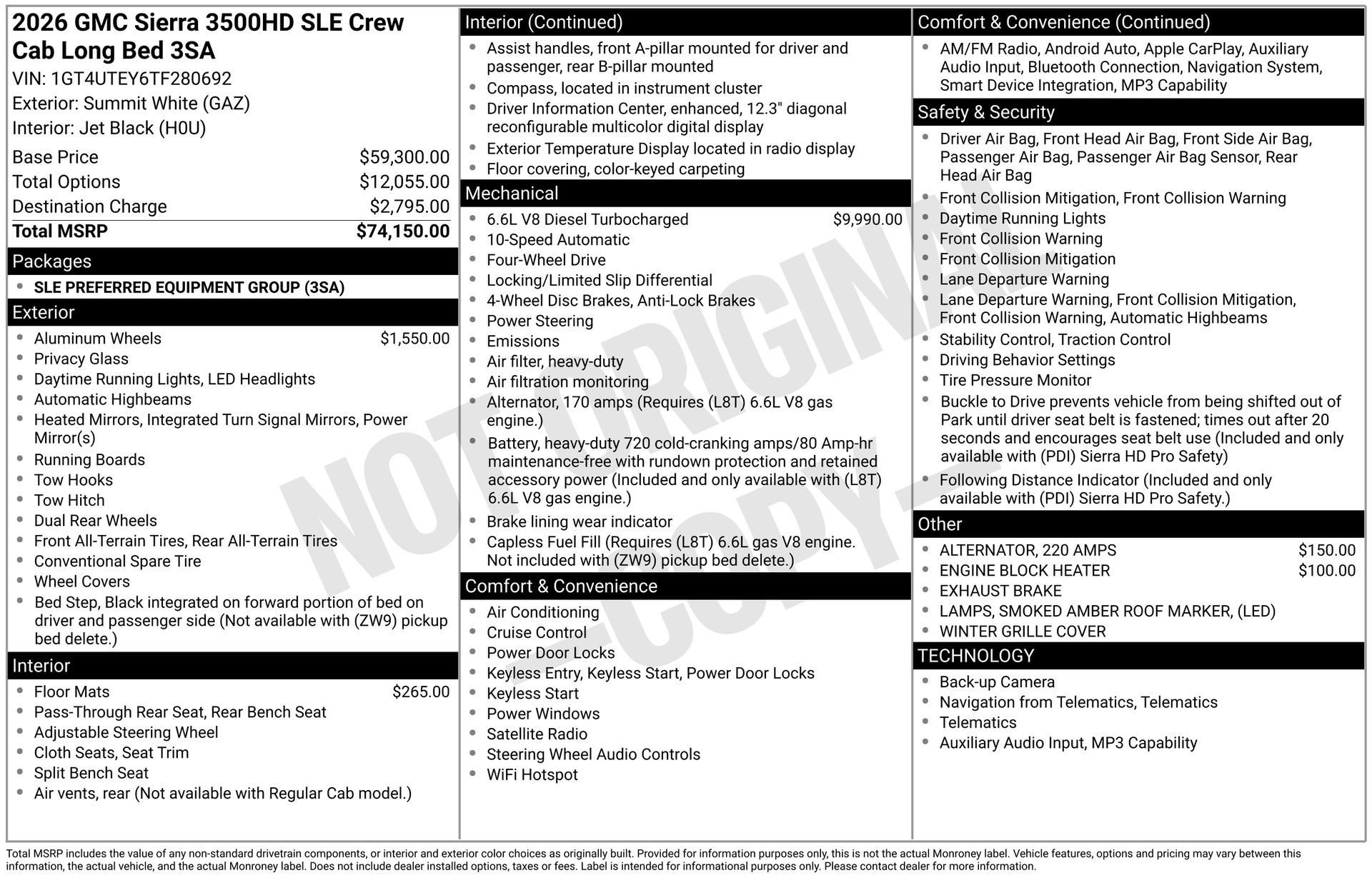 New 2026 GMC Sierra 3500 SLE AWD/4WD image 7