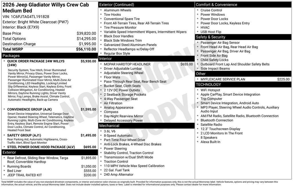 New 2026 Jeep Gladiator Sport AWD/4WD image 4