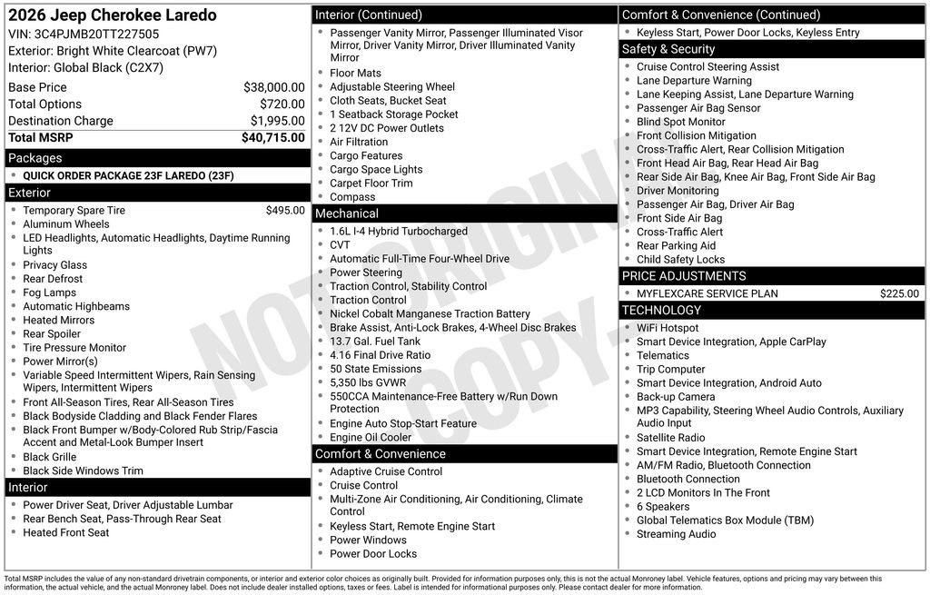 New 2026 Jeep Cherokee Laredo AWD/4WD image 27