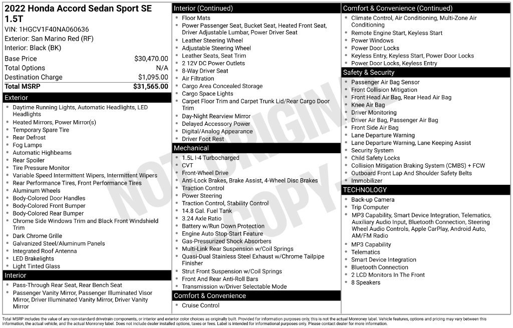 Used 2022 Honda Accord Sport Special Edition image 35