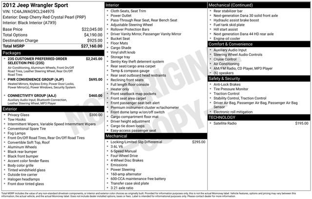 Used 2012 Jeep Wrangler Sport image 29