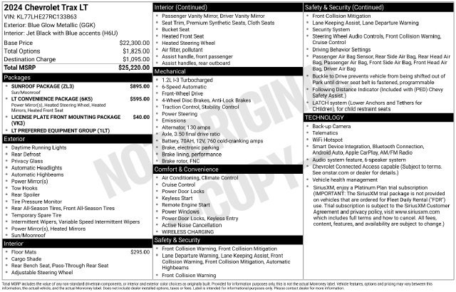 Used 2024 Chevrolet Trax LT w/ Sunroof Package FWD image 36