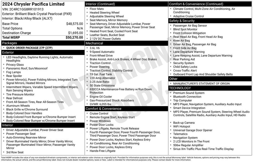 Certified 2024 Chrysler Pacifica Limited FWD image 46