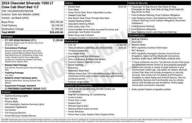 Used 2024 Chevrolet Silverado 1500 LT w/ Z71 Off-Road Package AWD/4WD image 9