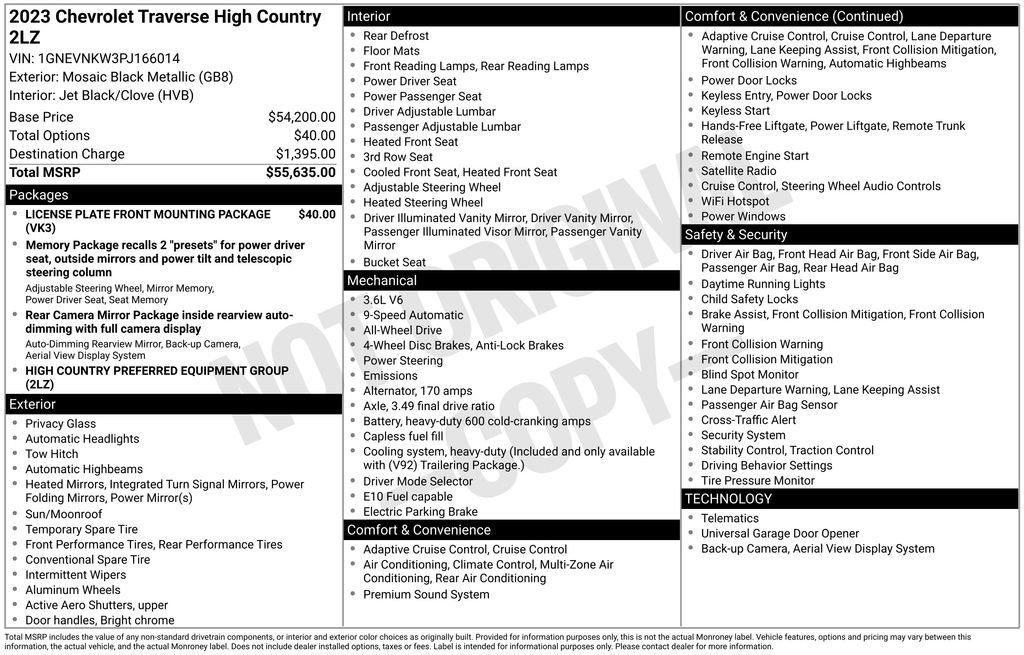 Certified 2023 Chevrolet Traverse High Country image 2