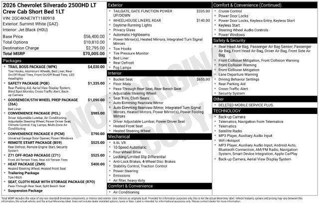 New 2026 Chevrolet Silverado 2500 LT w/ Trail Boss Package AWD/4WD image 4