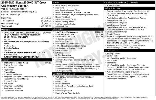 Used 2025 GMC Sierra 2500 SLT AWD/4WD image 7