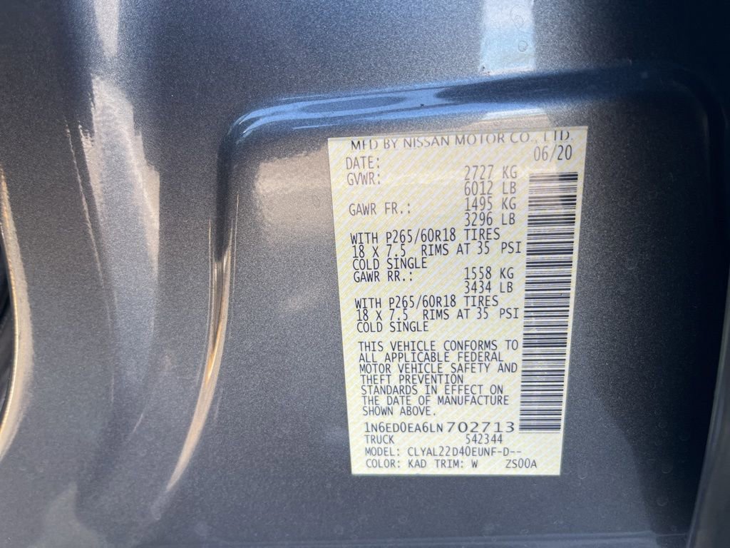 Used 2020 Nissan Frontier SV w/ Midnight Edition Floor Mats image 9