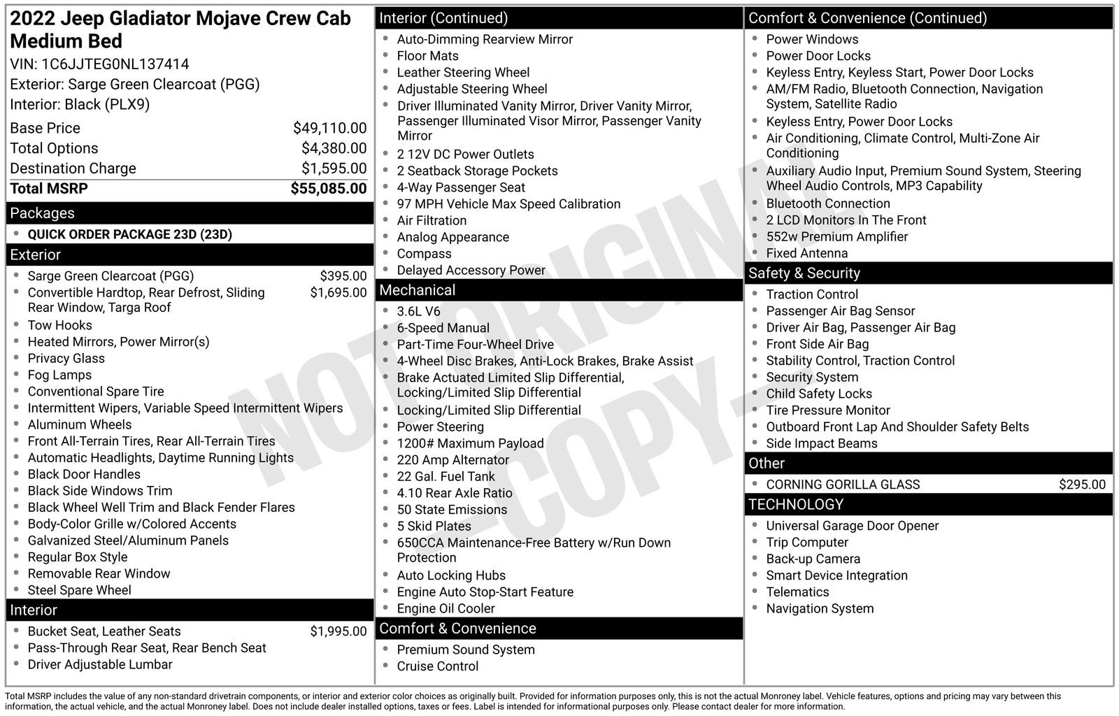 Used 2022 Jeep Gladiator Mojave image 43