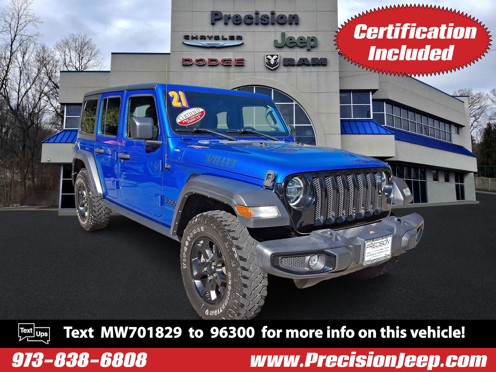 Certified 2021 Jeep Wrangler Unlimited Sport