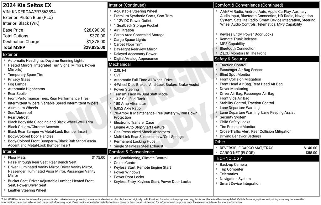 Certified 2024 Kia Seltos EX image 37