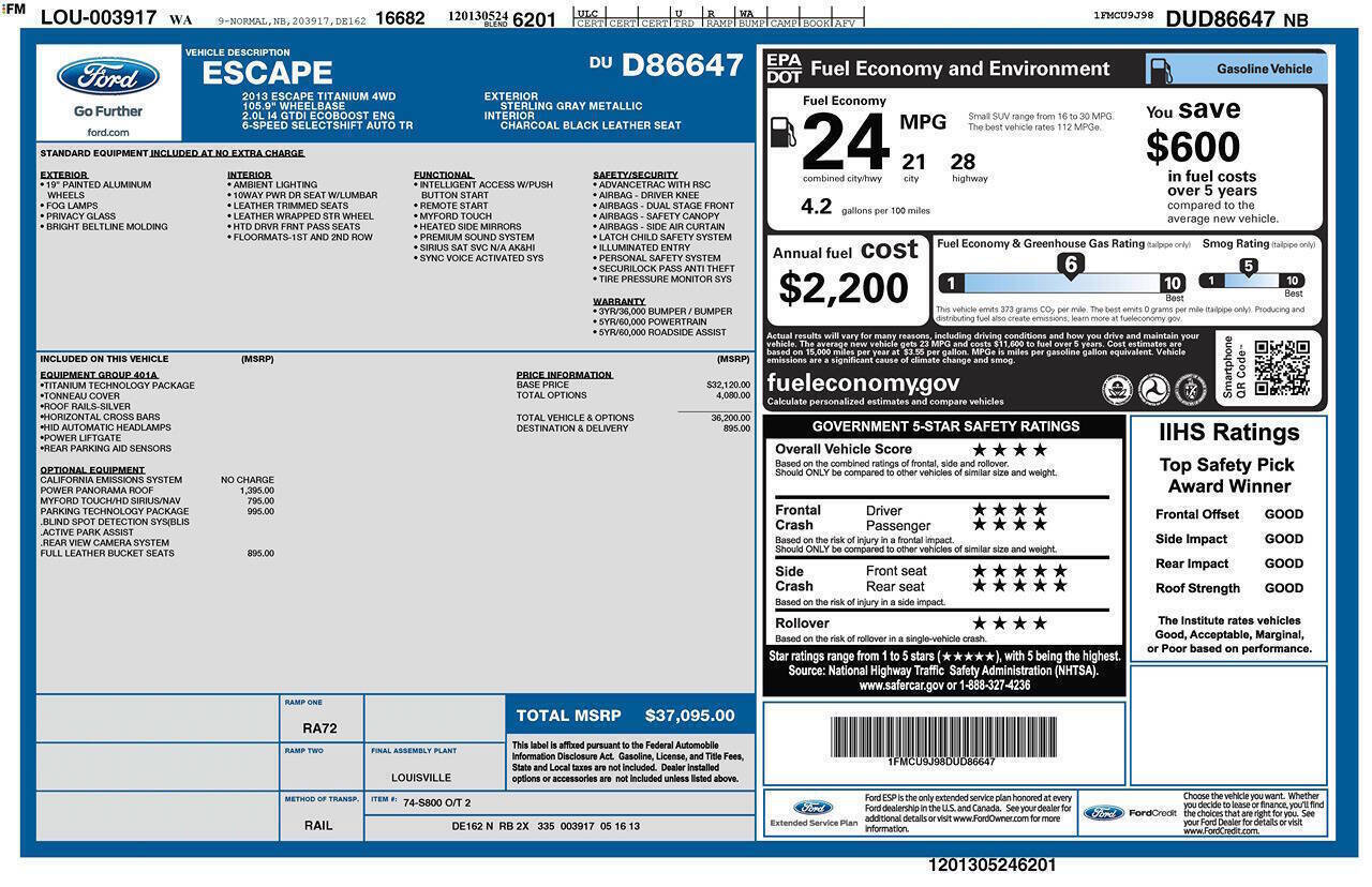 Used 2013 Ford Escape Titanium w/ Parking Technology Pkg AWD/4WD image 28