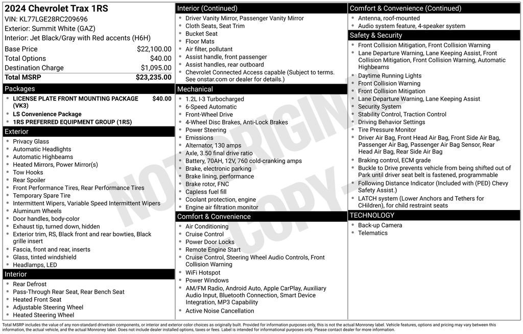 Used 2024 Chevrolet Trax RS FWD image 11